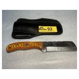 Damascus Cleaver Knife with Custom Resin Handle