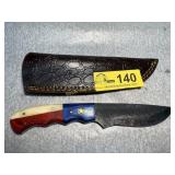 Custom File Blade Knife with Patriotic Handle