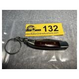 Folding Pocket Knife Keychain with Wood Handle