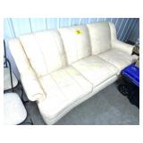 WHITE LEATHER SOFA