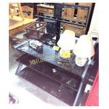 GLASS SHELF TV STAND W/TV MOUNT
