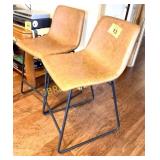 (2) BROWN IRON BARSTOOLS
