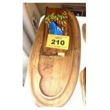 LARGE WOOD SERVING PLATTER