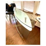 GLASSTOP & CHROME DECO STYLE BAR