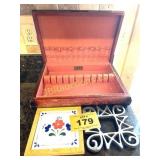 TRIVETS AND SILVERWARE CASE