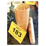 WOODEN MORTAR AND PESTLE