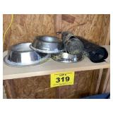 DOG FOOD BOWLS AND TRASH BAGS