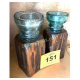 ANTIQUE INSULATOR CANDLE HOLDERS