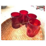 RED GLASSES AND BLUE DISH