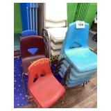STACK OF ASSORTED CHAIRS AND ASST COLORS