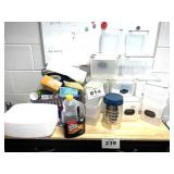 PLASTIC STORAGE CONTAINERS, MISC. ON ISLAND