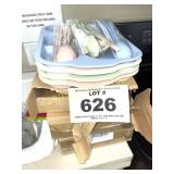 (12) NEW FOOD TRAYS W/MATCHING UTENSILS