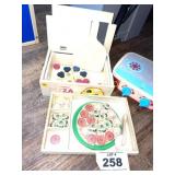 WOOD PIZZA MAKING SET, WOOD STOVE TOP TOYS