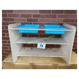 SHELF WITH PLASTIC TUB INSERTS