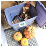 TOTE OF FALL DECORATIONS