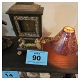 MANTLE CLOCK & SMALL LAMP