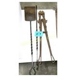 FIREPLACE TOOLS AND BOLT CUTTERS