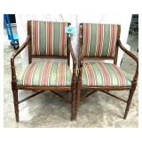 MATCHING STRIPED ARM CHAIRS SELLING AS SET