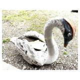 VINTAGE CEMENT SWAN PLANTER