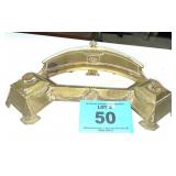 ANTIQUE BRASS DOUBLE INK WELL