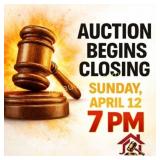 AUCTION BEGINS CLOSING APRIL 12, 7PM!