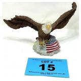 EAGLE WITH AMERICAN FLAG STATUE