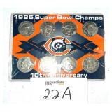 19985 CHICAGO BEARS 10TH ANNIVERSARY COINS