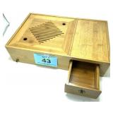 BAMBOO WOOD BOX W ASIAN SYMBOLS