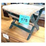 VINTAGE FOOT STOOL WITH CANVAS BELT TOP