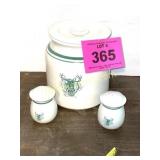 JOHN DEERE COOKIE JAR W SALT & PEPPER SHAKERS