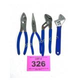 4 PIECE PLIER & WRENCH SET