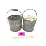 GALVANIZED BUCKET AND MINNOW BUCKET VINTAGE