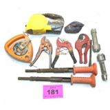 TUBE CUTTERS, CHALK LINES, REMINGTON HAMMERS, ETC