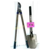 JC PENNY CAMP SHOVEL AND A LIMB LOPPER