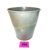 VINTAGE GRAY METAL TRASH CAN
