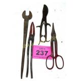 VINTAGE WRENCH, SNIPS AND TOOLS