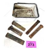 SPLITTING WEDGES AND ENAMELED REFRIGERATOR TRAY