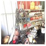 METAL SHELF AND CONTENTS,