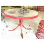 RED PATIO TABLE