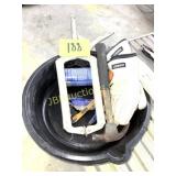 CLAMP, HAMMER, GLOVES, DRIP PAN