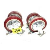 LG RUBBER WHEELS W BREAKS SET OF 4