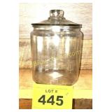 GLASS CRACKER JAR W LID