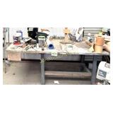 LG WORK TABLE ON ROLLERS, METAL LEGS