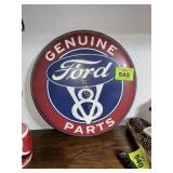 FORD V8 ROUND METAL SIGN 48"