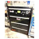BLACK 4 DRAWER LATERAL FILE CABNET AND CONTENTS