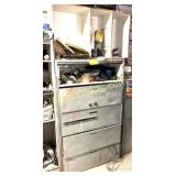 5 DRAWER LATERAL FILE, WOOD SHELF AND CONTENTS
