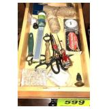 CONTENTS OF DRAWER, ICE PICK, ETC.