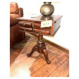 LIBRARY LAMP TABLE W 4 DRAWERS