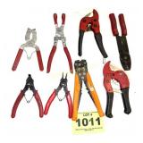 WIRE STRIPPERS, RING PLIERS, ETC.