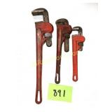 3 PIPE WRENCHES